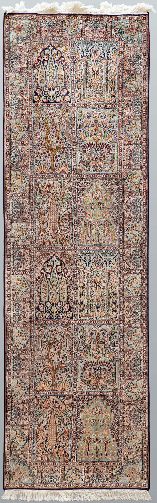 A runner, Oriental silk Kashmir, ca 260 x 80 cm.