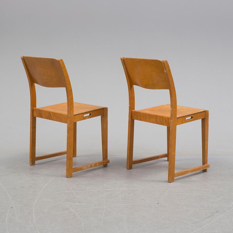 SVEN MARKELIUS, six birch 'Orkesterstolen' chairs, mid 20th Century.