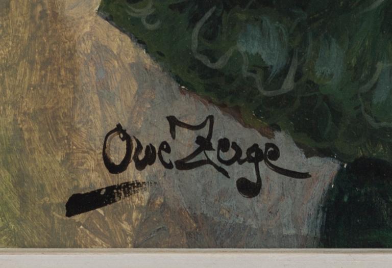 OWE ZERGE, oil on panel, signed.