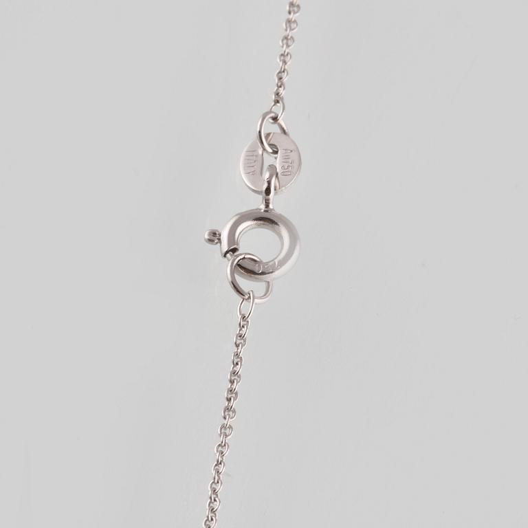 COLLIER, 18K vitguld med fasettslipade blå safirer ca 0.15 ct. Vikt 2,2 gram.