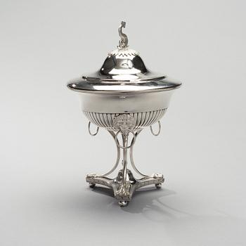 SUGARBOWL WITH LID, silver, Petter Anders Sjögren, Stockholm 1820, weight 612 g.