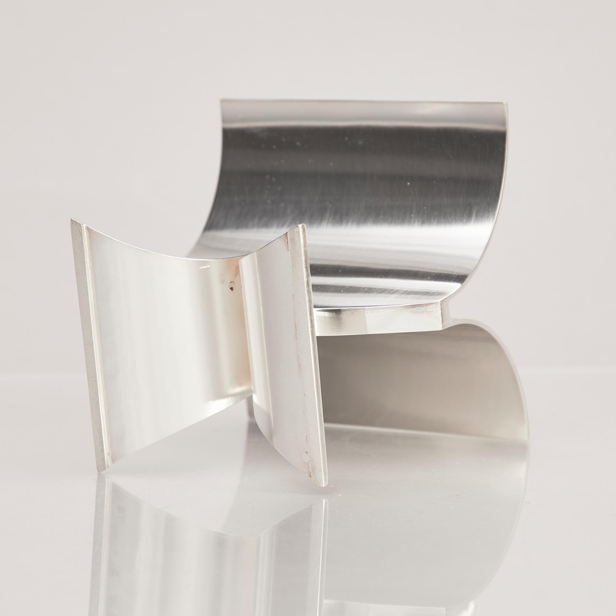 Rolf Lindståhl, sterling silver, ljusstake, Stockholm 2001.