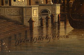 Unkown artist 19th/20th century. Unclear signature. Oil on canvas 47 x 93 cm.