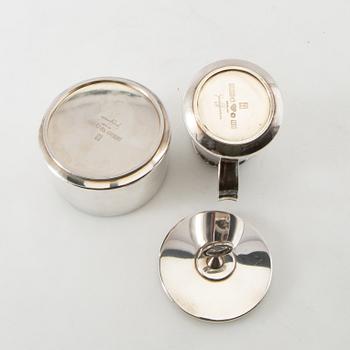 Gustaf Janson, kaffeservis, 3 delar, sterlingsilver, CG Hallberg, Stockholm, 1958.