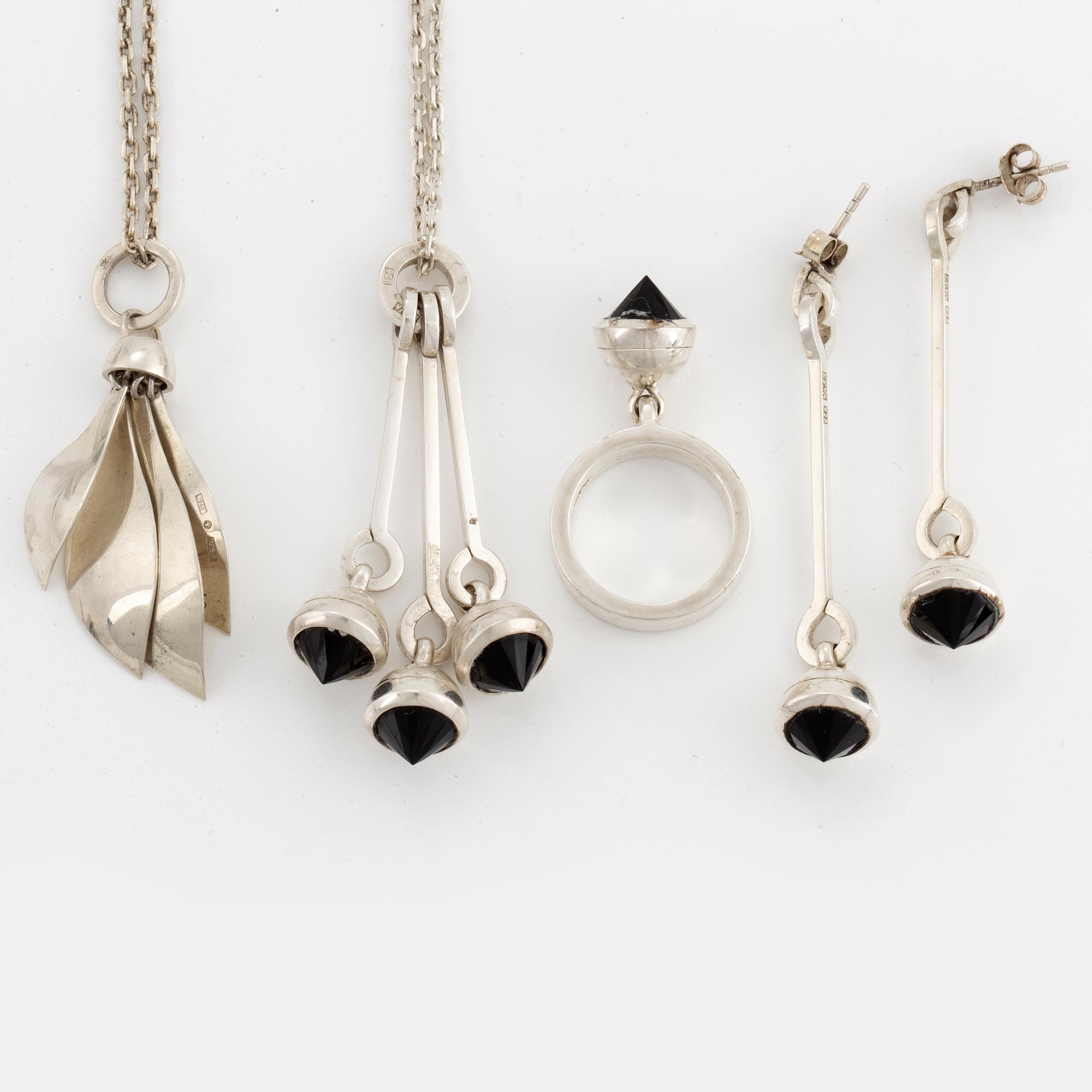 Efva Attling necklace, ring, necklace, earrings sterling silver.
