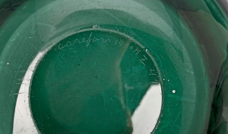 VASER, 2 st, glas, Edward Hald Orrefors 1930. Sign.