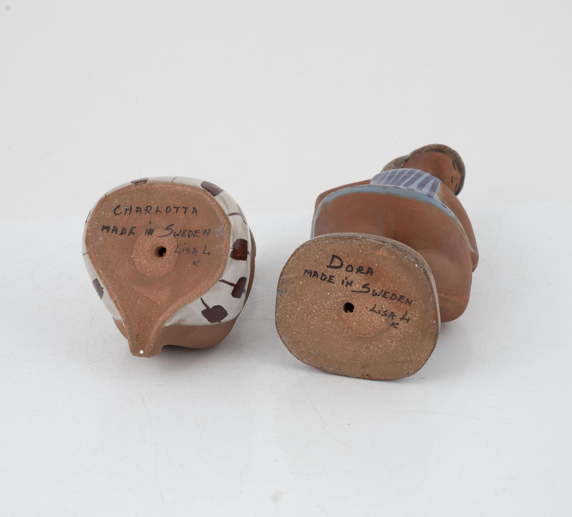 Lisa Larson, figuriner, 2 st, Gustavsberg,