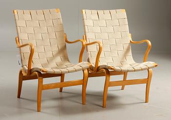 FÅTÖLJER, ett par, "Eva", Bruno Mathsson, Firma Karl Mathsson, Värnamo, 1962.