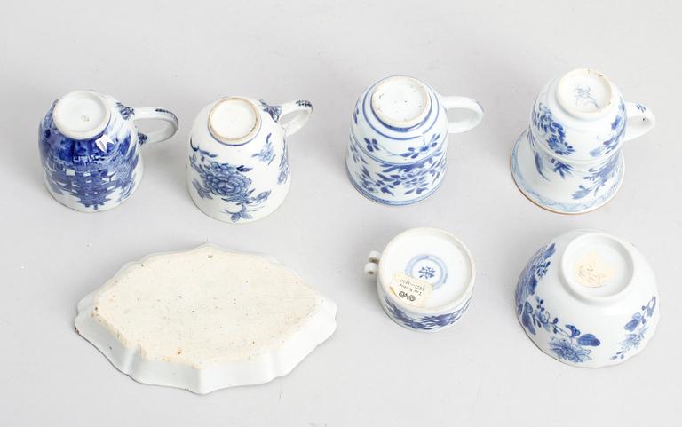 PORSLINSFÖREMÅL, 7 delar, Kina, 1700-/1800-tal.