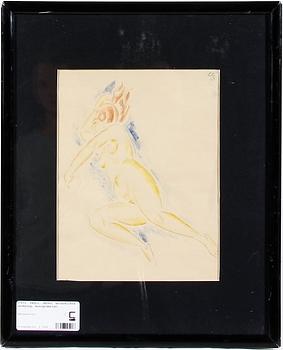 PAULI, GEORG, akvarellerad teckning, monogramsign.