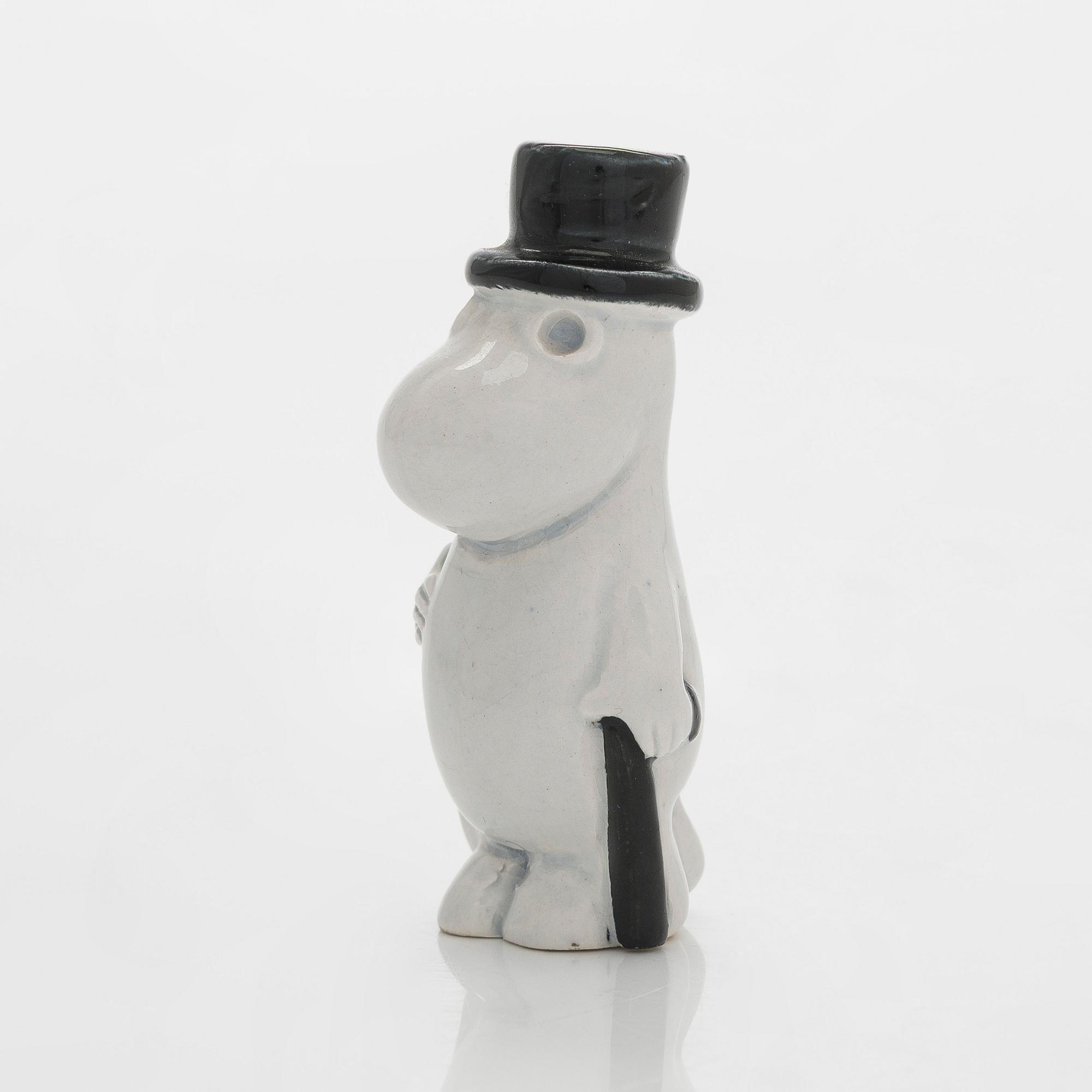 Leo Tykkyläinen, Muumi-figuurini, keramiikka, "Muumipappa", leimattu massaan Tove Hand made in Finland. 1950-luku.