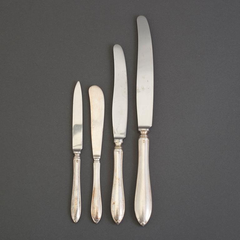 BESTICK, 94 delar, silver, Svensk spets, bland annat GAB, 1910-tal.