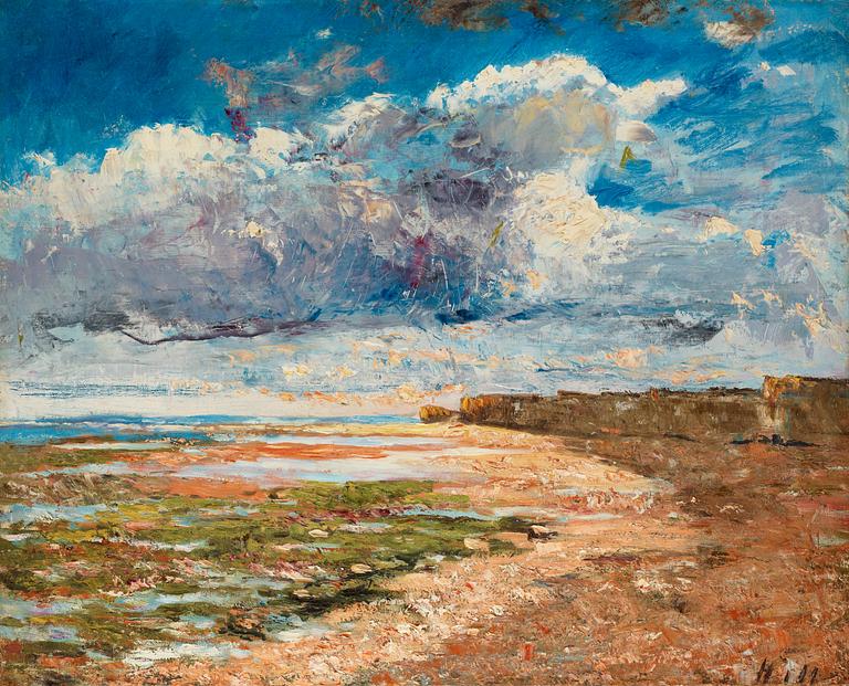 Carl Fredrik Hill, Dark clouds over the cliffs, Luc-sur-Mer.