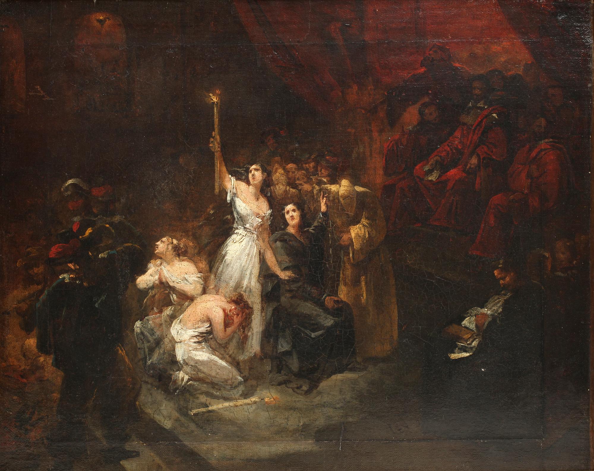 PIERRE PRUD'HON, hans art. Olja på duk, sekelskiftet 1800.