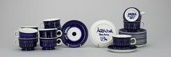 MOCKAKOPPAR, 12 st, porslin, "Valencia" design Ulla Procopé, Arabia 1900-talets senare hälft.