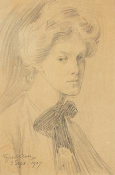 Tyra Kleen, Portrait of a woman, probably Margareta Adelborg.