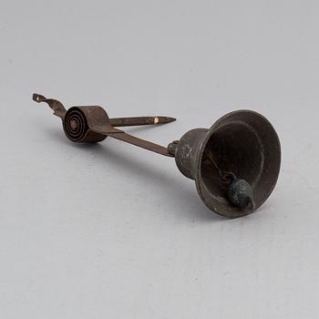 DÖRRKLOCKA, brons och smide, 1800-tal.