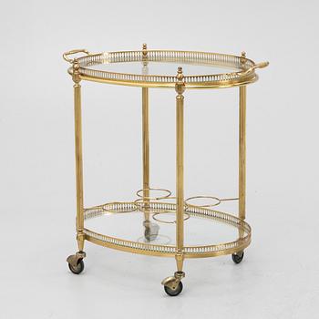 A brass and glass trolley, second part of the 20th Century.
