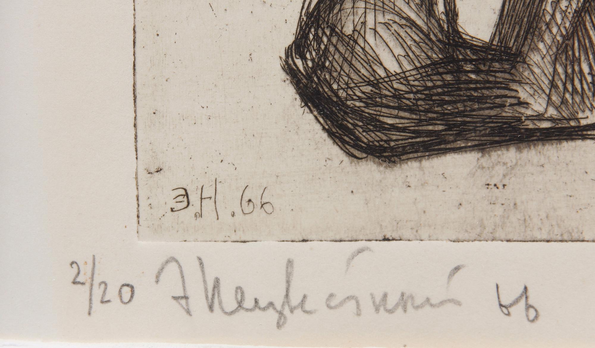 ERNST NEIZVESTNY, etsning, Sovjetunionen, bär sign, dat -66, numr 45/50.