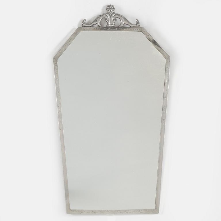 A 1920's/30's pewter mirror.