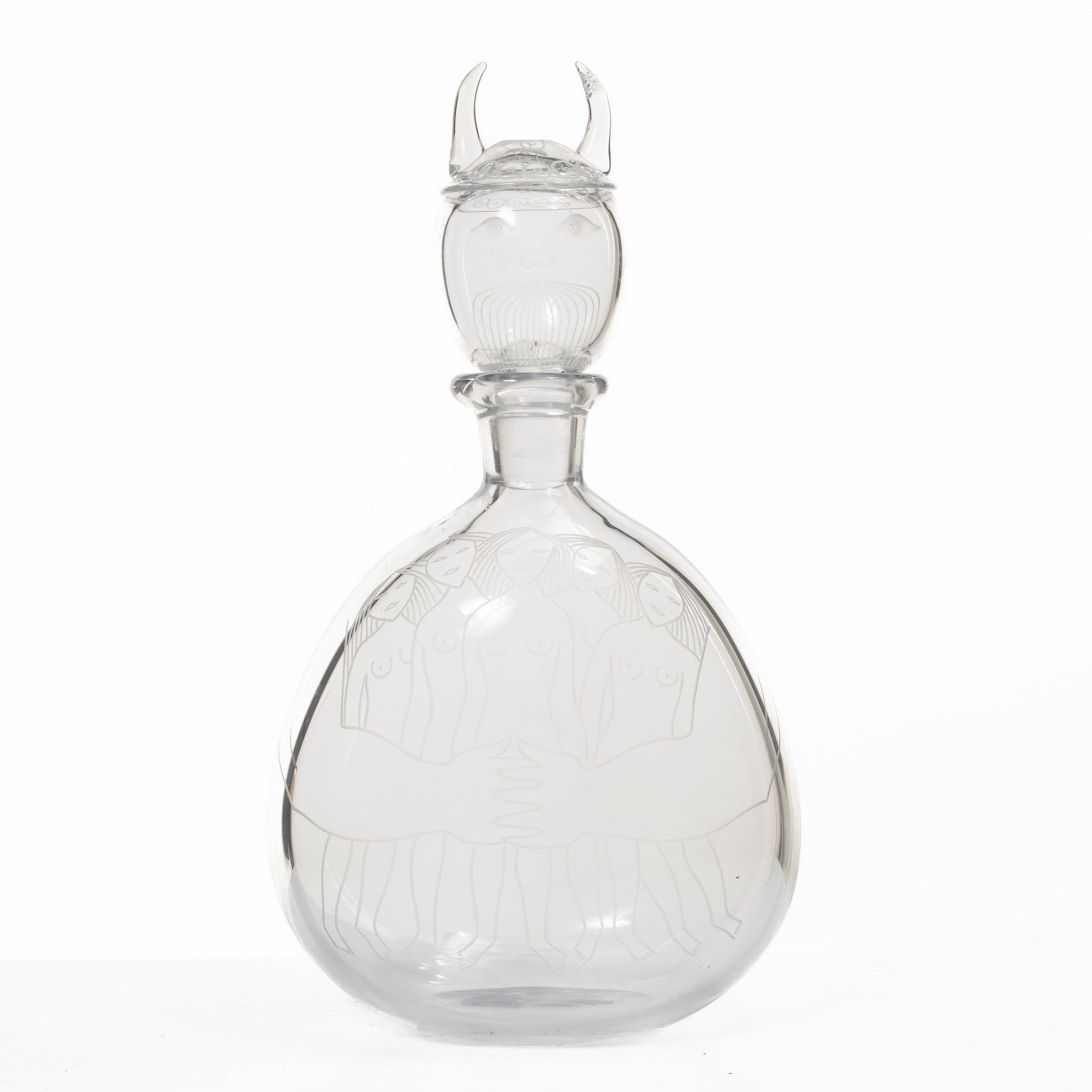 Sven Palmqvist, a decanter, Orrefors, 1958.