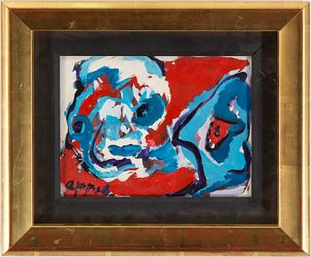 KAREL APPEL, acrylic on paper. Signed Appel.