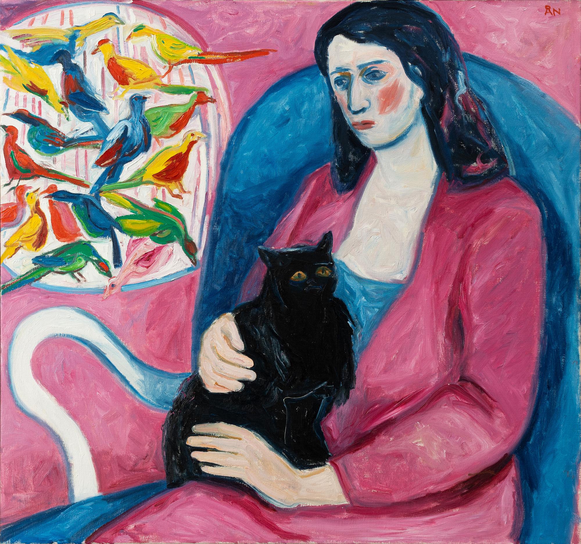 Åke Nilsson, Translation: "Woman with cat and birds".