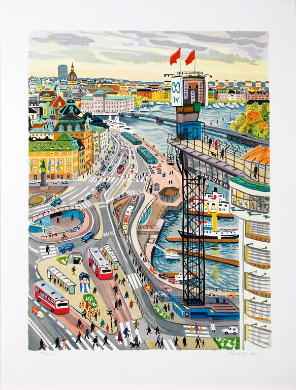 MONA HUSS WALIN, färglitografier, 2 st, sign, dat 2000 resp -80, o numr 159/450 resp 79/460.