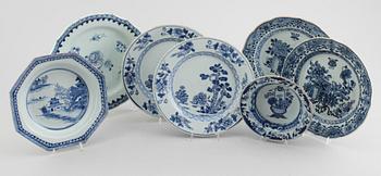 TALLRIKAR, 7 delar, porslin, Kina, 1700-/1800-tal.