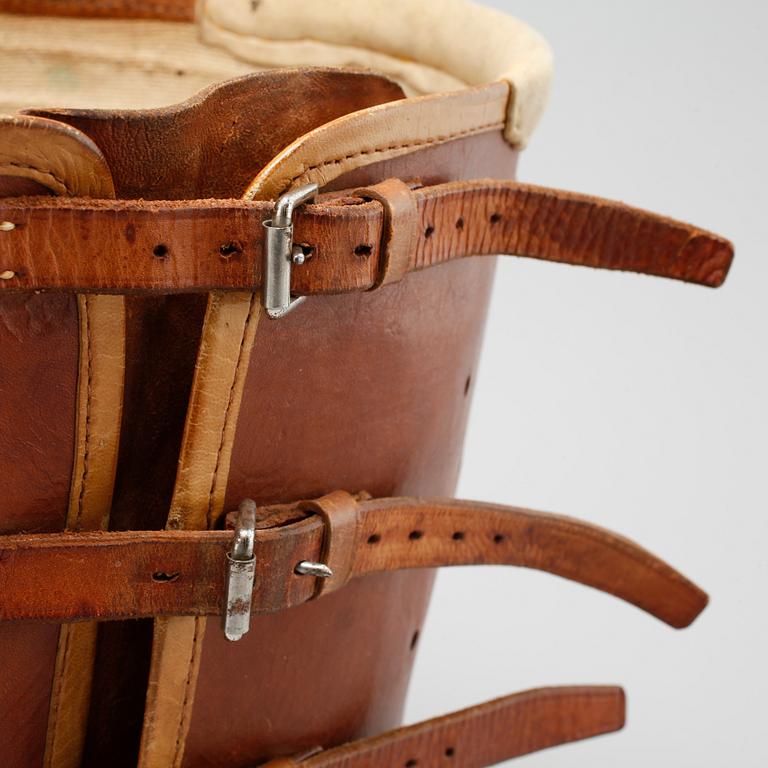 A leather corset, circa 1900.