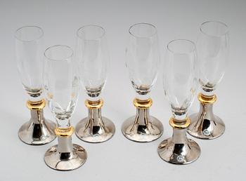 CHAMPAGNEGLAS, 6 st, "Gala", Margareta Hennix, Reijmyre.