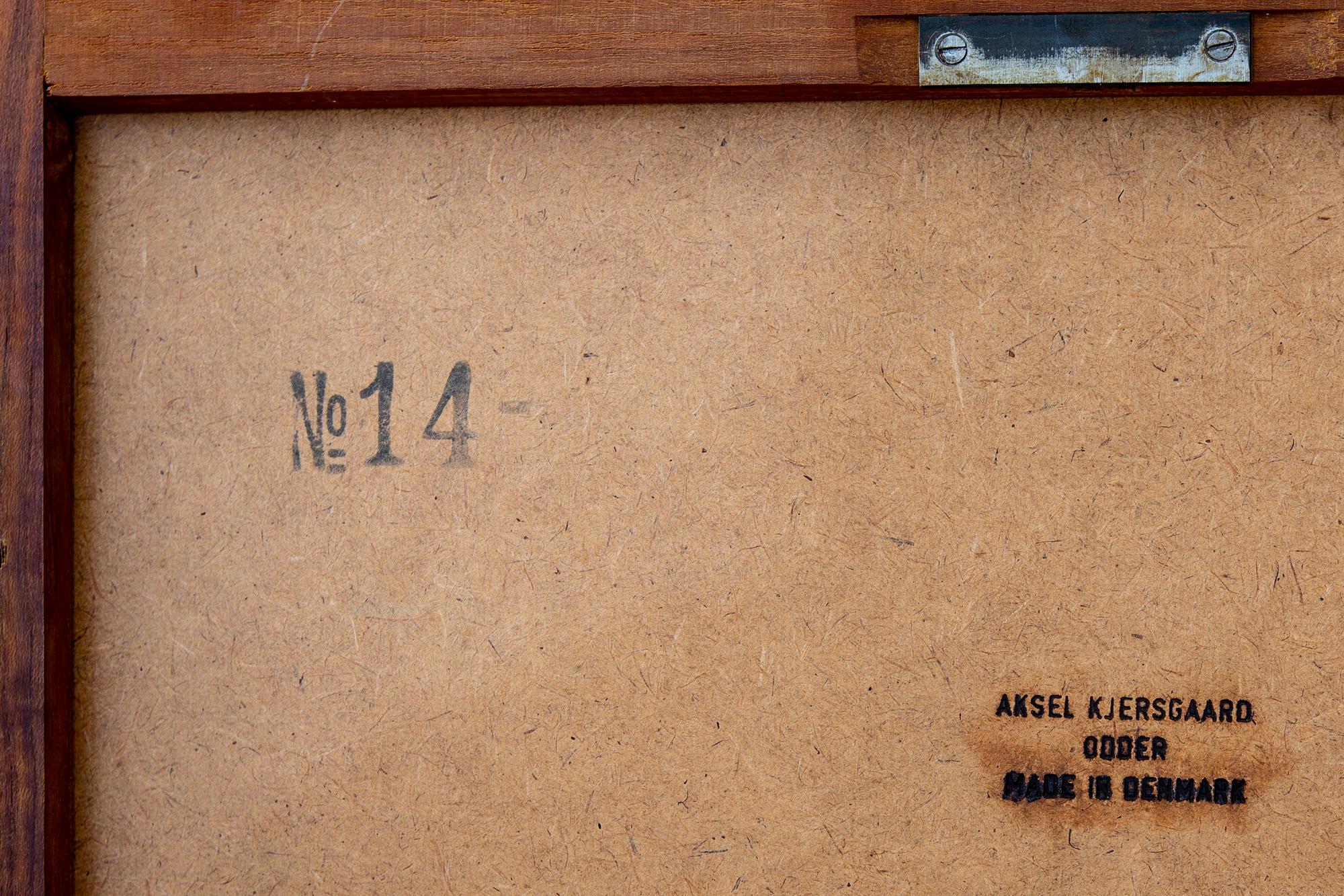 Aksel Kjaersgaard spegel "Nr 14" Odder Danmark 1960/70-tal.