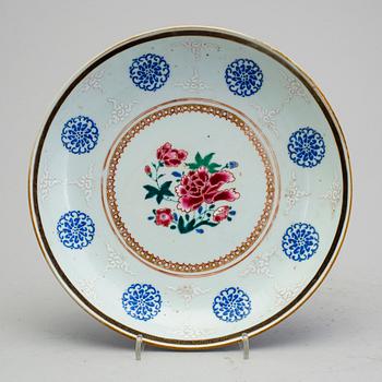 A late 1700s Chinese porcelain plate.