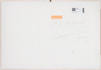 KATSUSHIKA HOKUSAI (1760–1849), efter, färgträsnitt på textil. Japan, "Shell Gathering", 1900-tal.