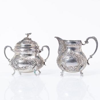A creamer and sugar bowl, silver 830, Germany, mid-20th century.
