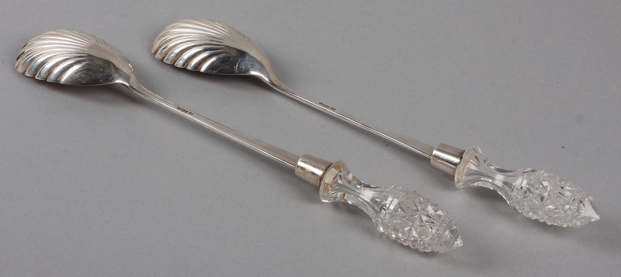 SERVERINGSBESTICK, silver och glas, George Howson, Harrison Brothers & Howson, Sheffield, England, 1901.