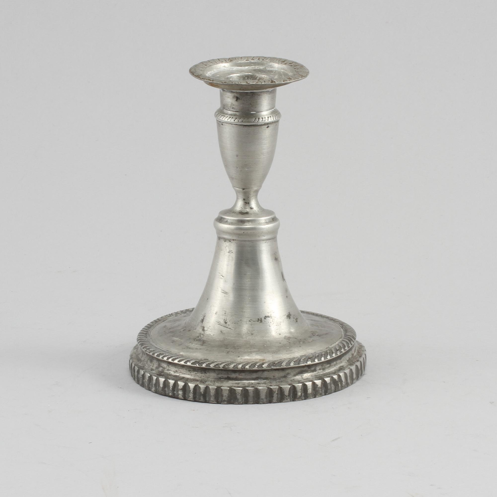 LJUSSTAKE, tenn, troligen Gävle, sent 1700-/tidigt 1800-tal.