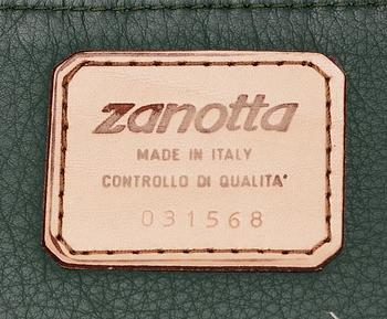 A Jonathan De Pas, Donato D'Urbino & Paolo Lomazzi three seated green leather 'Onda' sofa, Zanotta, Italy.