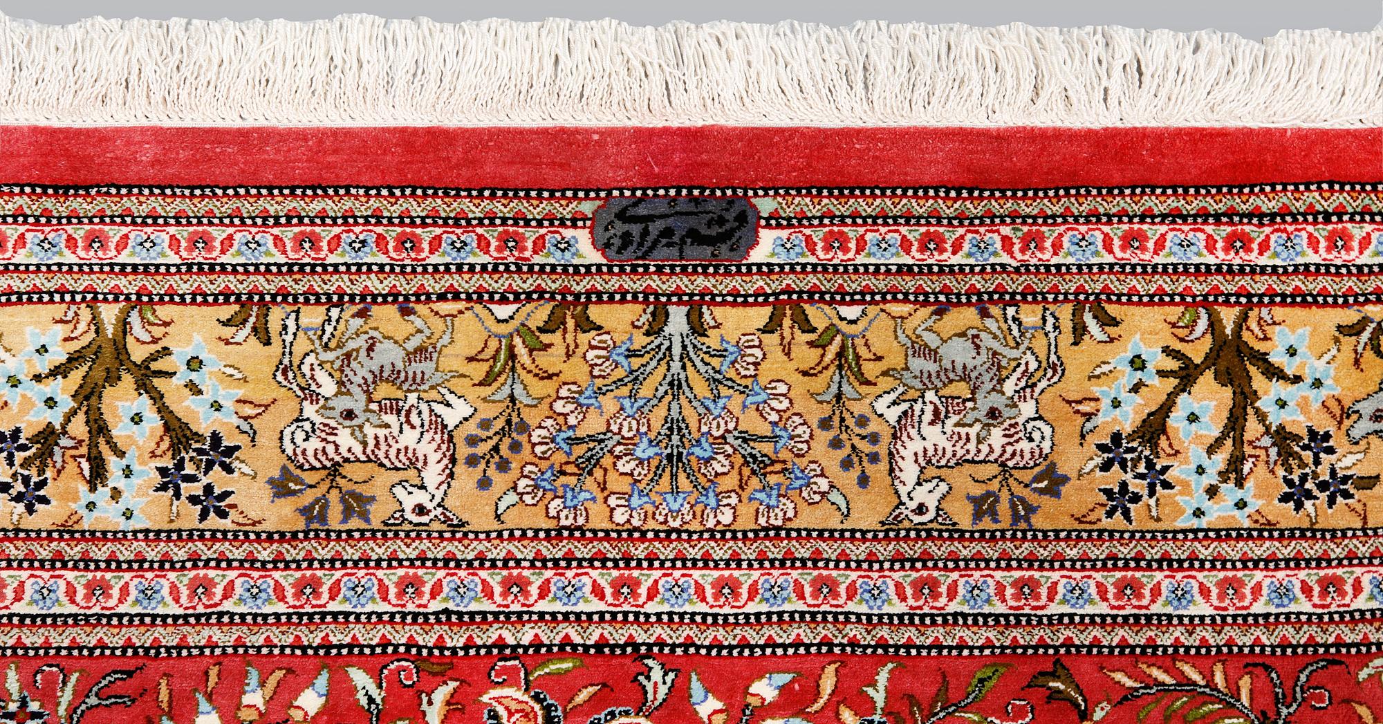 Matta, Gohm, figural, silke, signerad, ca 149 x 96 cm.