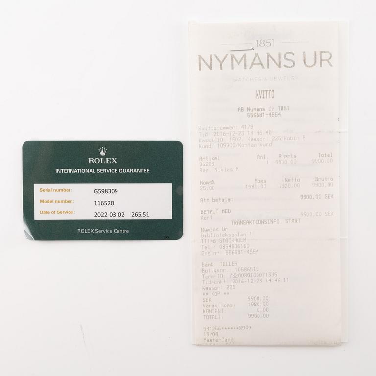 Rolex, Cosmograph, Daytona, wristwatch, chronograph, 40 mm.