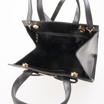 Salvatore Ferragamo, Vara Bow Black Leather and Ribbon Handbag.
