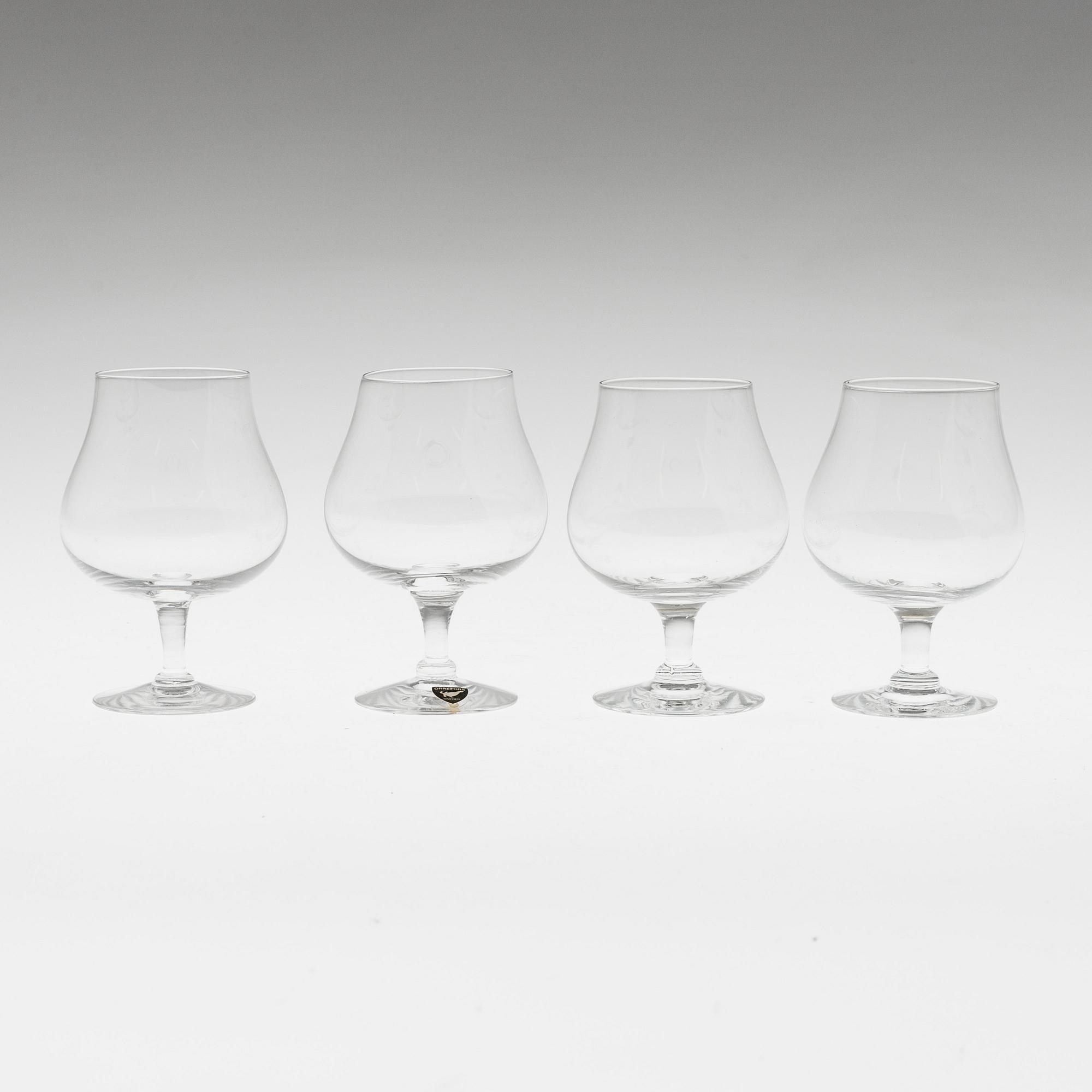 ORREFORS, konjakskupor, 16 st, glas, 1900-talets sista kvartal.