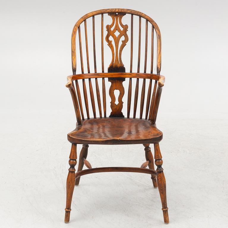 Four Windsor-Style Armchairs, first half of the 20th Century.