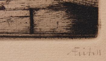 AXEL FRIDELL, etsning, sign.