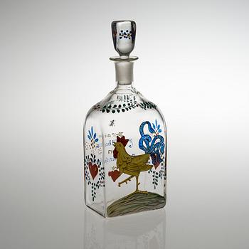 A DECANTER, glass. Karhula Finland 1930s.