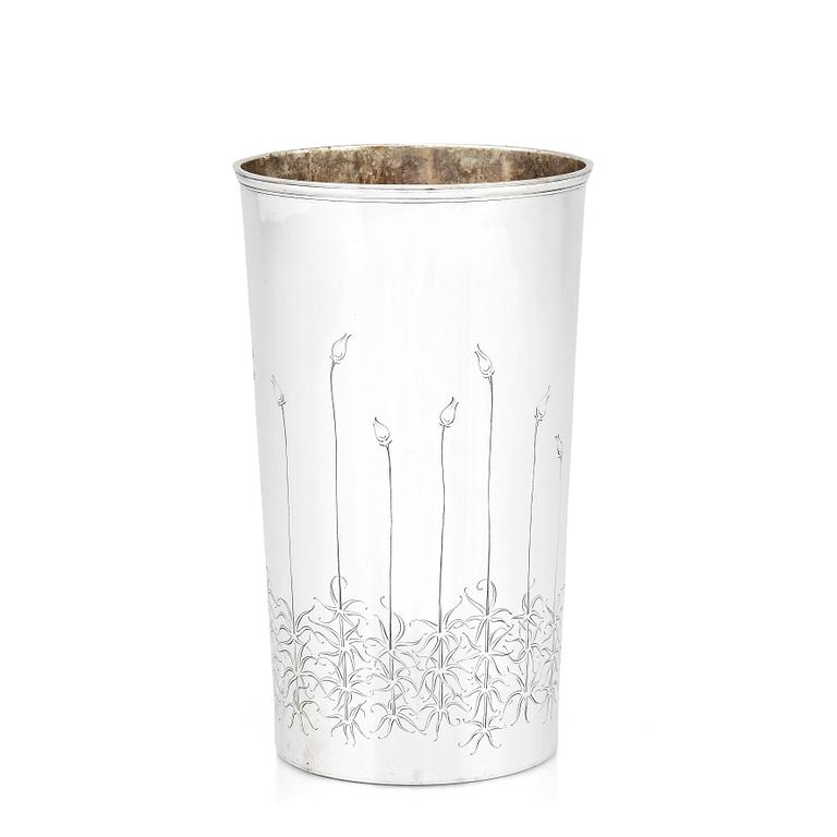 W.A. Bolin, a silver vase, Stockholm, 1950.