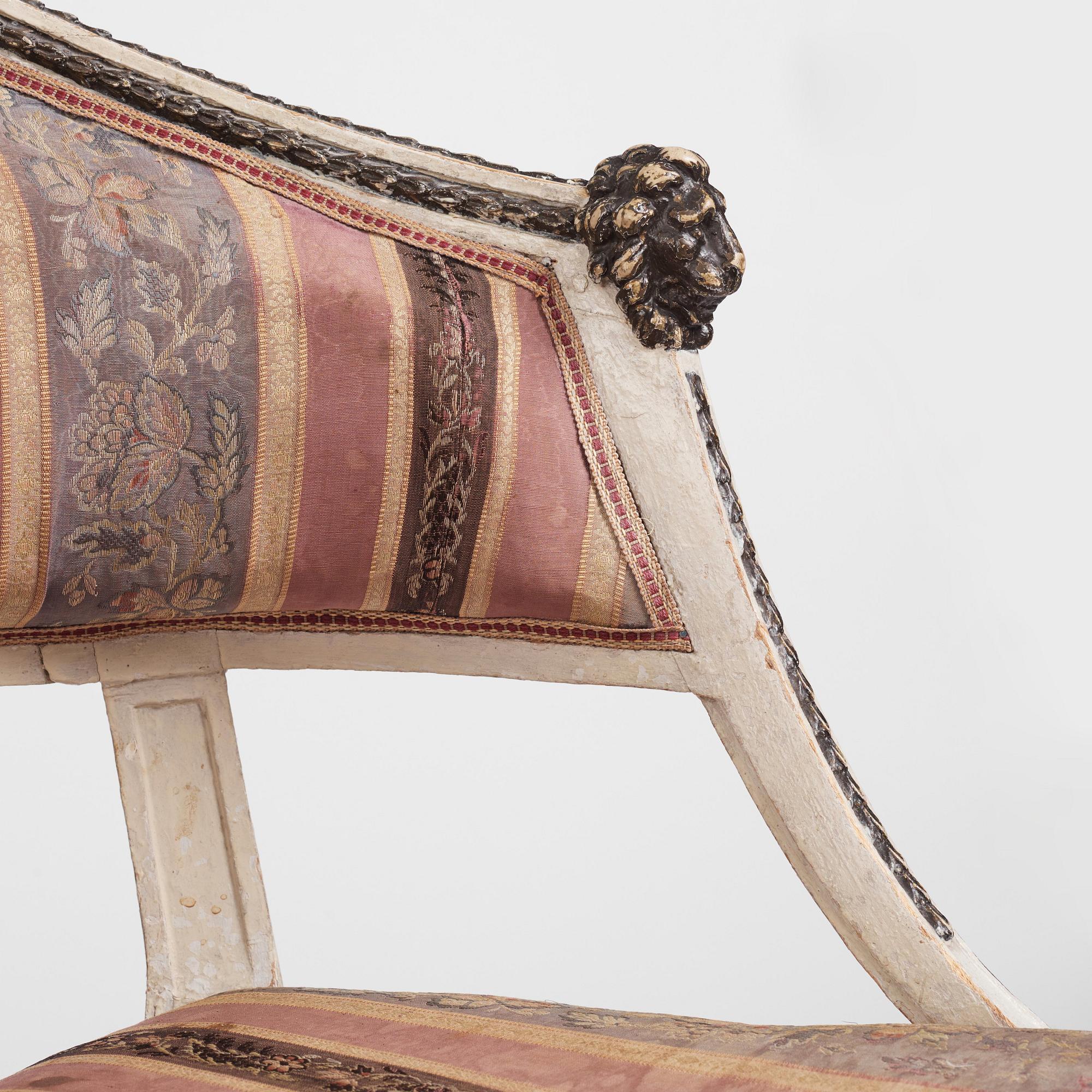 Karmstolar, ett par, Stockholmsarbeten, 1700-talets slut, Sengustavianska.