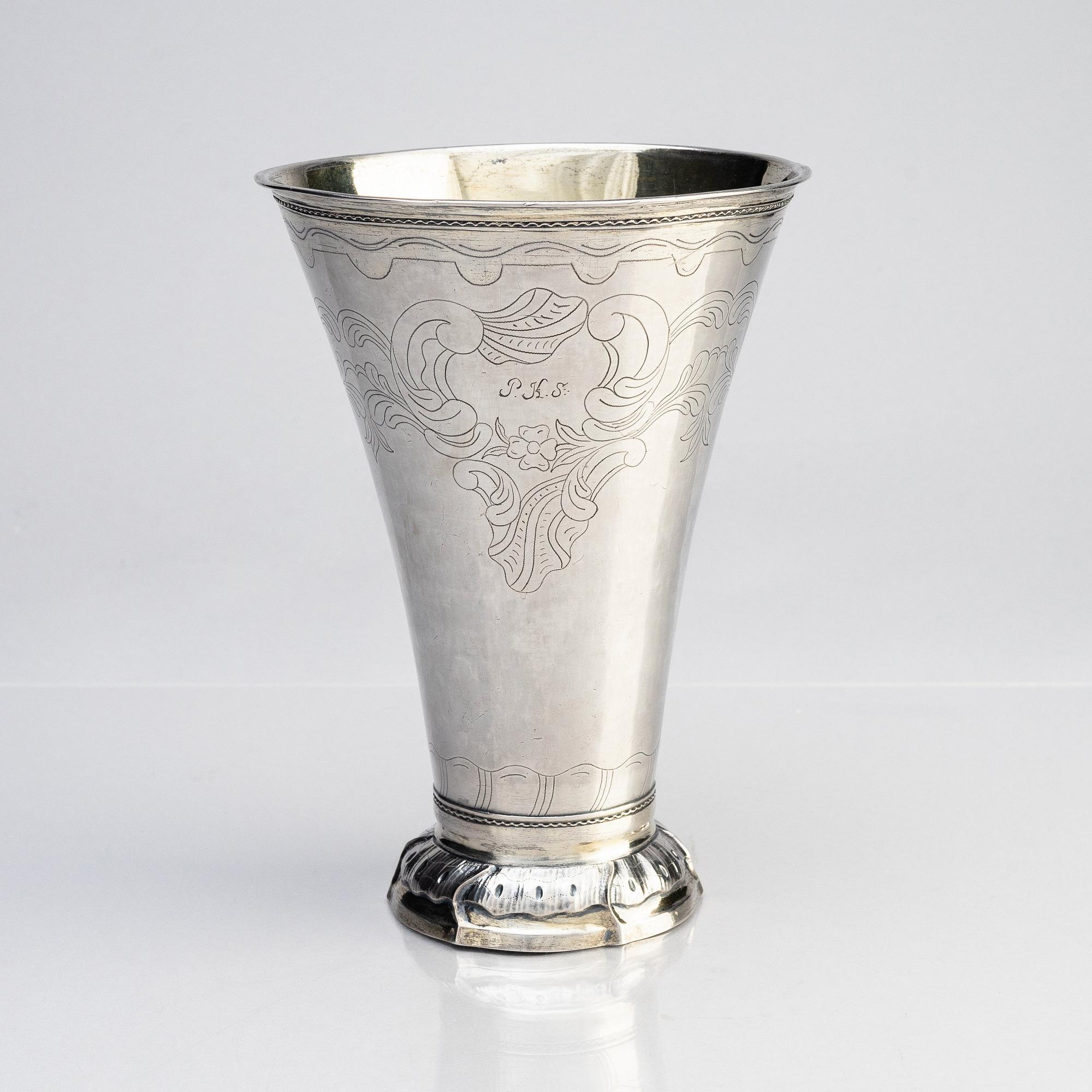 A Swedish parcel-gilt silver beaker, mark of Mathias Forswall, Uppsala 1777.