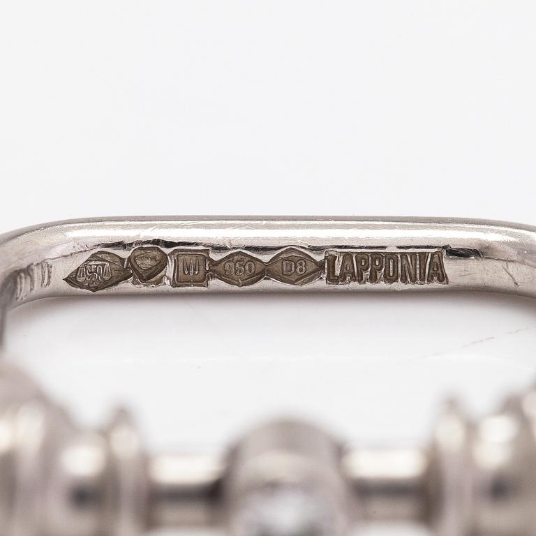 Björn Weckström, A platinum ring "Pompidou" with a 0.10 ct diamond. Lapponia 1981.