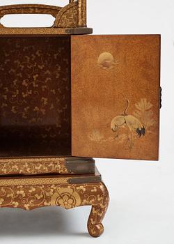 A Japanese lacquered display cabinet, Shodona, 19th Century.